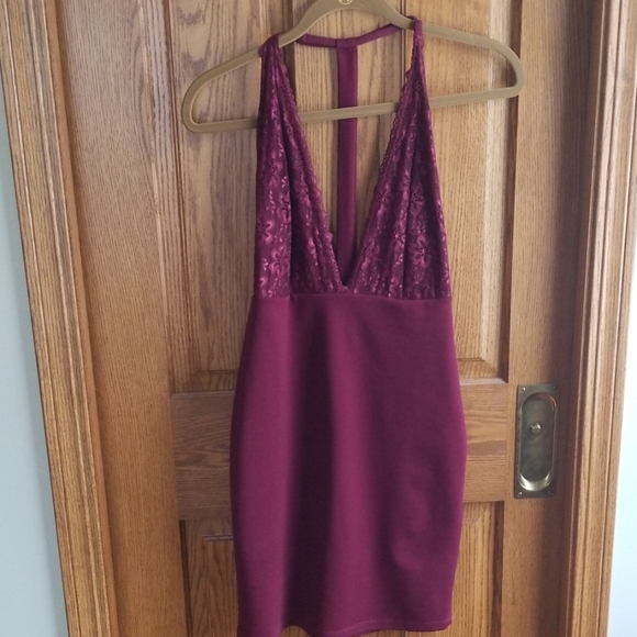 Lulu's Sultry Nights Burgundy Lace Bodycon Dress - Picture 4 of 8